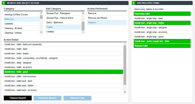 screenshot of Bluebook ProEstimator